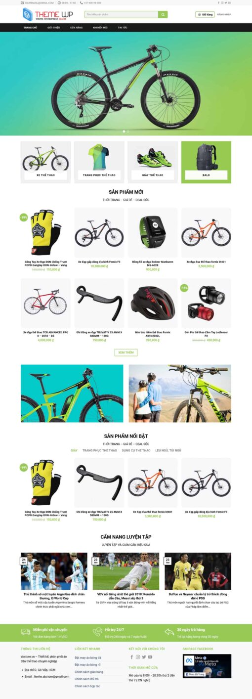 Theme wordpress bán dụng cụ thể thao - Theme Wordpress Giá Rẻ - Mua Bán Theme WP Đẹp Chuẩn Seo