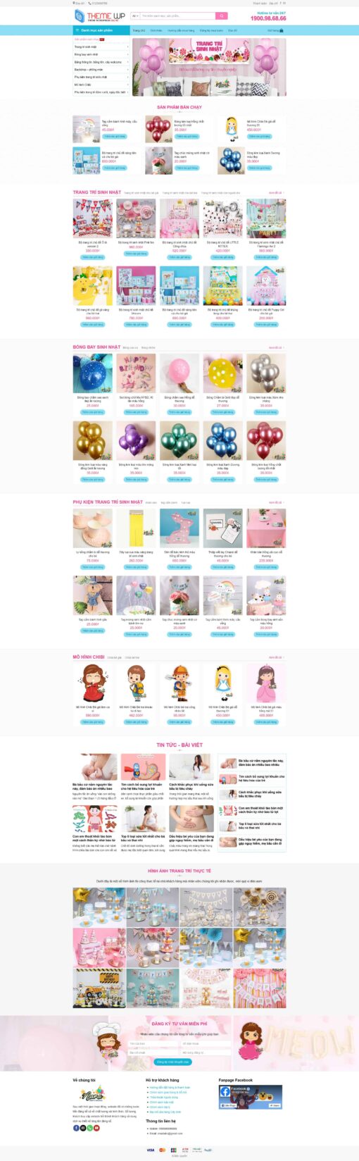 Theme wordpress bán đồ trang trí tiệc - Theme Wordpress Giá Rẻ - Mua Bán Theme WP Đẹp Chuẩn Seo