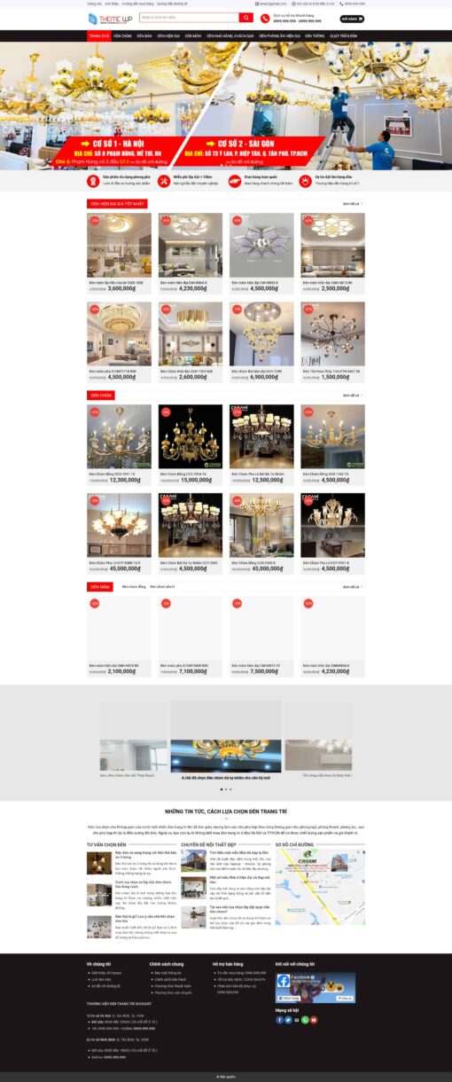 Theme wordpress bán đèn chùm đẹp - Theme Wordpress Giá Rẻ - Mua Bán Theme WP Đẹp Chuẩn Seo