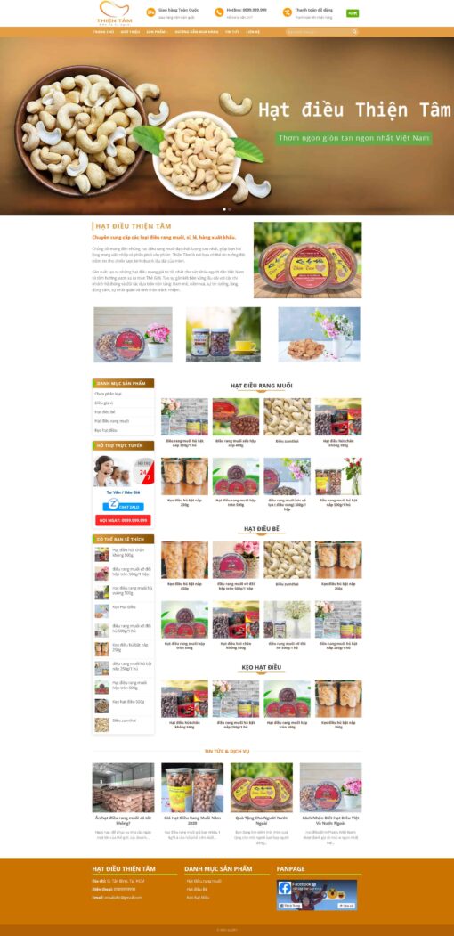 Theme wordpress bán hạt điều - Theme Wordpress Giá Rẻ - Mua Bán Theme WP Đẹp Chuẩn Seo