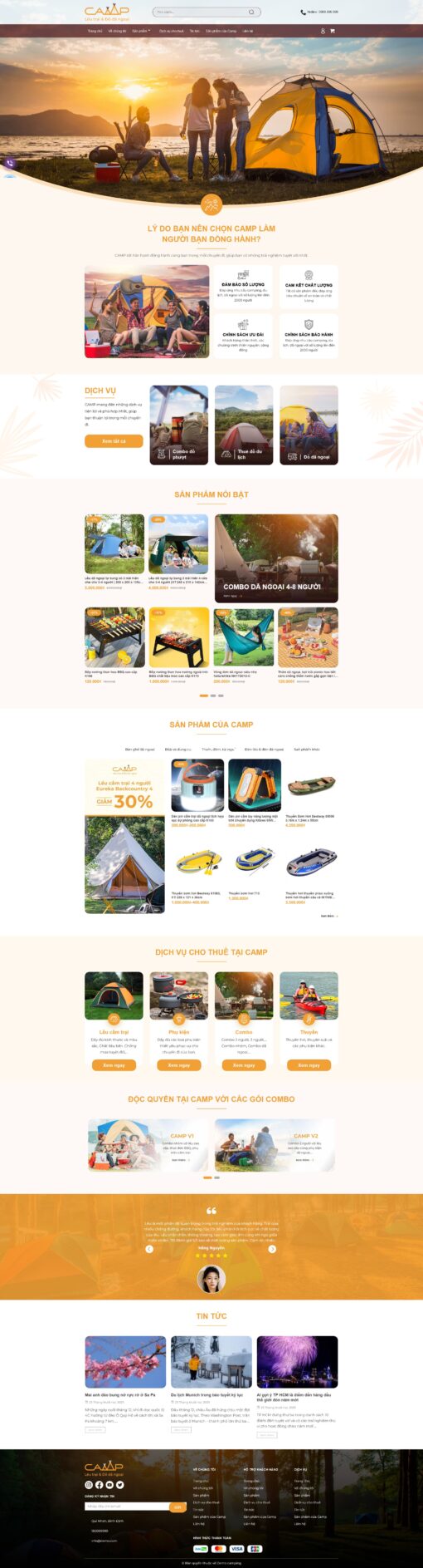Theme wordpress bán lều bạt camping cắm trại HOT - Theme Wordpress Giá Rẻ - Mua Bán Theme WP Đẹp Chuẩn Seo