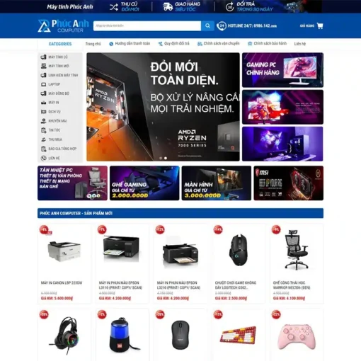 Theme WordPress bán máy tính đẹp chuẩn seo, Theme wp giá rẻ