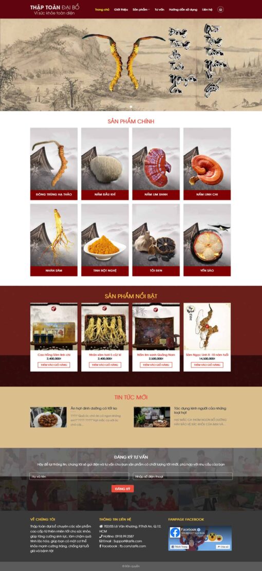 Theme wordpress bán nấm đông trùng hạ thảo - Theme Wordpress Giá Rẻ - Mua Bán Theme WP Đẹp Chuẩn Seo