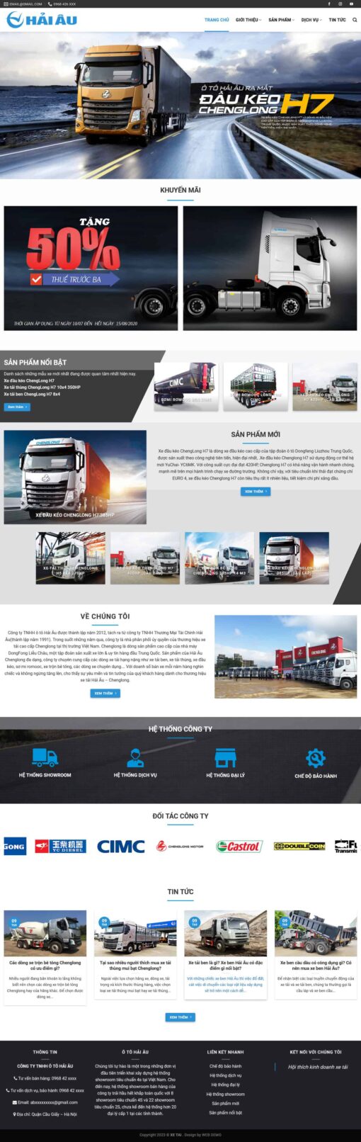 Theme wordpress bán xe oto đầu kéo - Theme Wordpress Giá Rẻ - Mua Bán Theme WP Đẹp Chuẩn Seo