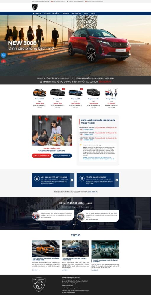Theme WordPress bán xe Peugeot 1 - Theme Wordpress Giá Rẻ - Mua Bán Theme WP Đẹp Chuẩn Seo