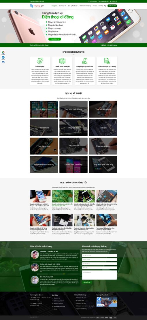 Theme WordPress dịch vụ sửa điện thoại - Theme Wordpress Giá Rẻ - Mua Bán Theme WP Đẹp Chuẩn Seo