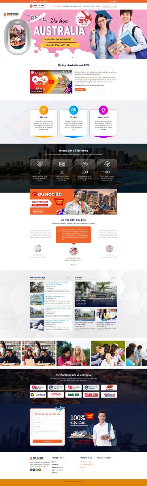 Theme wordpress du học chuẩn đẹp - Theme Wordpress Giá Rẻ - Mua Bán Theme WP Đẹp Chuẩn Seo