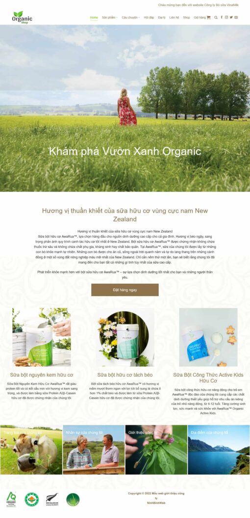 Theme wordpress giới thiệu công ty sữa hữu cơ - Theme Wordpress Giá Rẻ - Mua Bán Theme WP Đẹp Chuẩn Seo
