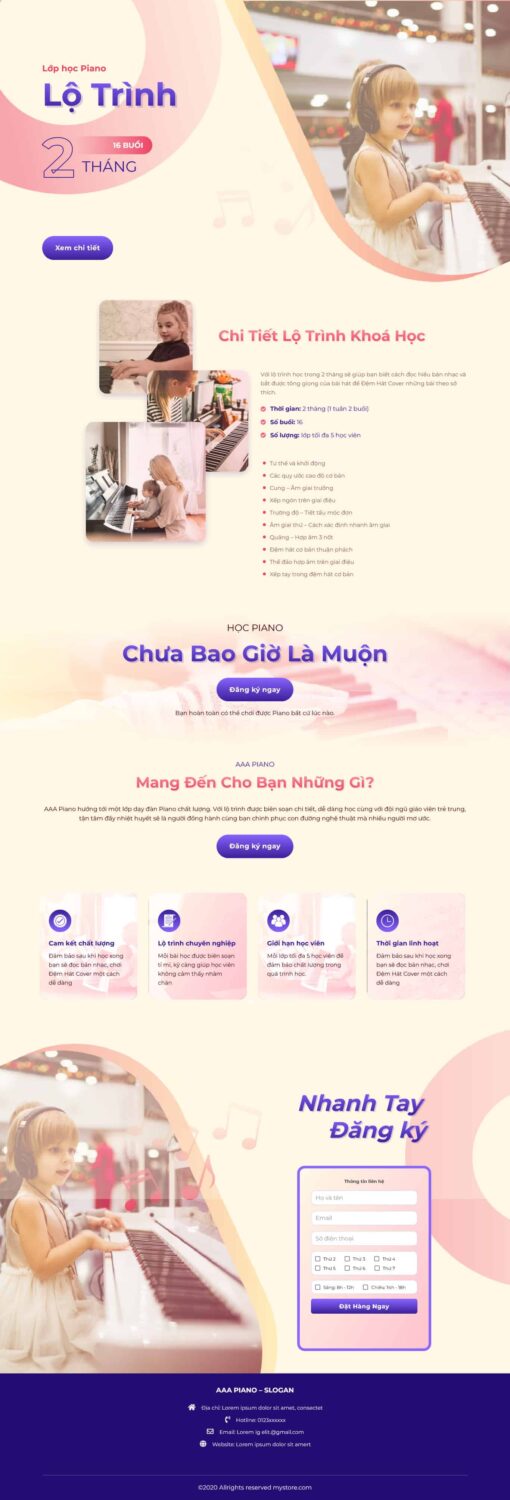 Theme wordpress lading pape khóa dạy đàn piano - Theme Wordpress Giá Rẻ - Mua Bán Theme WP Đẹp Chuẩn Seo