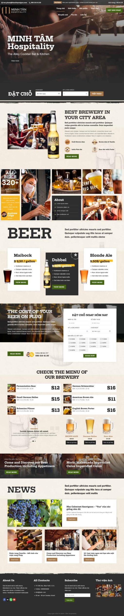 Theme wordpress nhà hàng bán rượu bia ,bar - Theme Wordpress Giá Rẻ - Mua Bán Theme WP Đẹp Chuẩn Seo