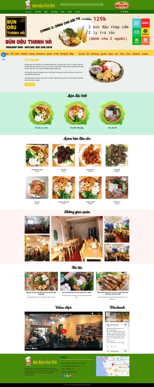 Theme wordpress quán ăn bún đậu mắm tôm - Theme Wordpress Giá Rẻ - Mua Bán Theme WP Đẹp Chuẩn Seo
